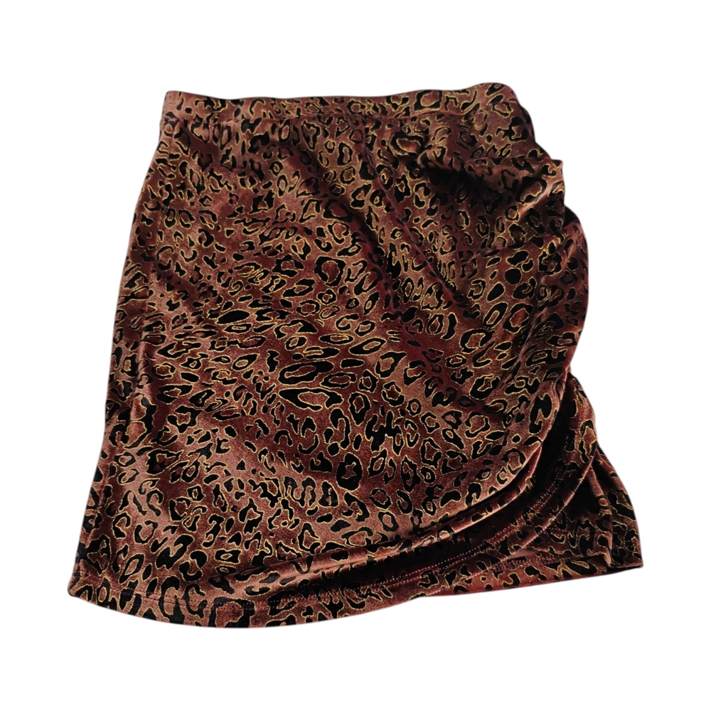SHEIN Leopard Print Mini Skirt - Brown and Black